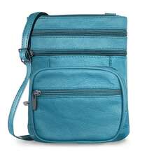 Genuine Leather Cross-Body Bags Purse - 綠松石色 - 查看 1
