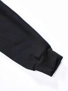 Women's Casual Long Sleeve Bow Print Hooded Sweatshirt With Pocket - 黑與白 - 查看 6