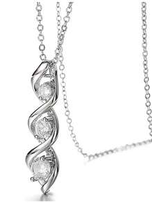 1 Pc Romantic Cubic Zirconia Necklace Pendant For Women For Valentine's Day Gift Engagement Anniversary Party Jewelry
