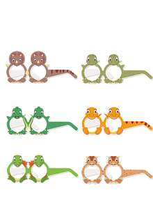 6 件套夏季夏威夷和墨西哥风格纸质派对太阳镜、摄影道具和装饰品，适合节日和夏季派对