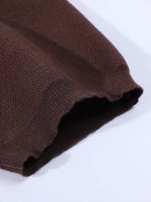 Camisa polo masculina retrô com estampa pied-de-poule de malha e manga curta