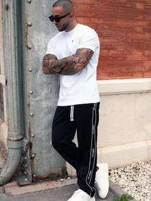 宽松男士抽绳腰阔腿运动裤，度假休闲风，送给老公、男友的礼物，返校季必备 - 彩色 - 查看 2