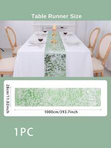 1 件 28*300cm/28*500cm/28*1000cm 鼠尾草绿/黑色/圣诞绿桌布,闪亮金属银绿色桌布,适合婚礼派对、新娘送礼会、生日派对、圣诞节、万圣节等活动 - 彩色 - 查看 4