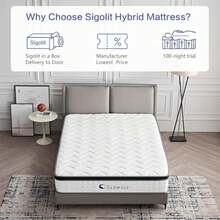 12 Inch King Size Hybrid Mattress - Medium Firm, Memory Foam & Pocket Springs, Motion Isolation, Edge Support, Pressure Relief, - 1 - 查看 6
