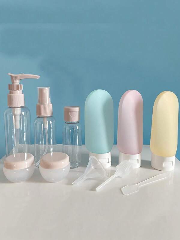 Travel Refillable Bottle Set Spray Lotion Shampoo Shower Gel Tube Bottling Cosmetic Empty Liquid Container Portable Tool Refill