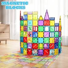 磁铁积木，40/64/100 块磁性积木，磁性游戏板 - 装扮游戏套装，STEM 教育建筑堆叠游戏和蒙特梭利学习玩具，适合 3 岁以上男孩和女孩的学龄前幼儿园玩具礼物，混合颜色 - 彩色 - 查看 10