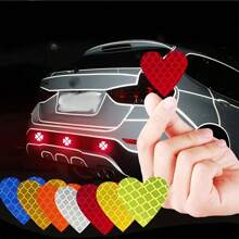 20 piezas de pegatinas reflectantes de seguridad con diseños de amor y pentagrama, aptas para coches, bicicletas, motocicletas, cochecitos, etc. Con patrón de escamas de pez, se pueden pegar en cualquier lugar. Mejora de la visibilidad. Pegatina de seguridad multifuncional. Amor 5*5cm, Pentágono 6*6cm (color y estilo aleatorios)