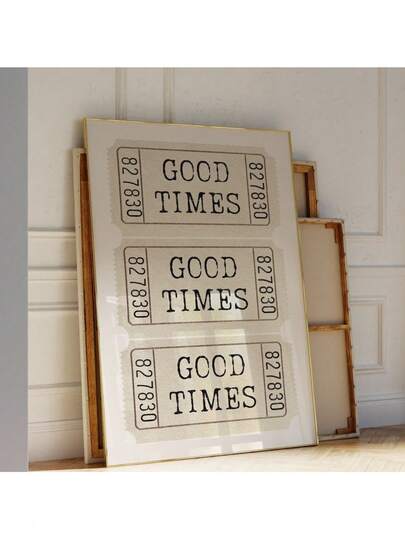 Wall Art Print Retro Good Times Ticket Print Wall Art Printable Art Retro Bar Cart Decor Preppy Canvas Painting Posters And Prints Wall Art Pictures For Living Room Decoration Optional Frame ,Wall Art With Frame