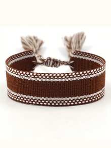 1pc Customized Name Woven Bracelet, DIY Embroidered Tassel Wristband, Commemorative Holiday Gift, Personalized Tassel Friendship Bracelet, Embroidered Bracelet, Mother's Day Customized Name Bracelet, Colorful Boho Embroidered Name Couples Bracelet, Adjustable Multi-Color Couples Embroidered Name Bracelet, Personalized Birthday Gift For Friends, Christmas Embroidered Bracelet, Customized Fashionable Student Bracelet, Dopamine Colorful Bracelet, Customized Embroidered Woven Bracelet,Black,Pink,White,Blue,Stylish,Colorful,Vintage,Simple,Unisex,Casual,Cuties,Custom,Personalized,Unique,Ideal Gifts For Him,Ideal Gifts For Her,Her,Boyfriend,Girlfriend,Dad,Mom,Family,Friends,For Anniversaries,For Birthdays,For Graduation,For Prom,For Party,Chic Autum, Chic Winter