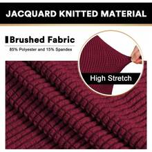 Stretch Sofa Slipcover Couch Covers Dogs Pet Friendly Fitted Furniture Protector Sofa Covers With Non Slip Elastic Bottom For 3 Cushion Couch - Burgundy Red - View 2
