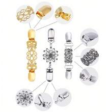 1pc/2pcs/3pcs Vintage Metal Sweater Cardigan Collar Clips, Fashion Shirt/Dress Lapel Pins, Women Non-Slip Clothing Clip, Multi-Functional Laundry Clips, Household & Kitchen Organizer