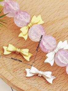 10个装，蝴蝶结隔珠，防过敏材质，非常适合女性制作手链、项链、耳环、钥匙扣、尾饰等饰品，以及其他女士珠宝配件。打造您专属的独特珠宝。节日珠宝制作配件。钥匙扣装饰。护身符。装饰品。串珠珠宝艺术。珠子。手工艺品和日常礼物，DIY装饰品。圣诞饰品。 - 彩色 - 查看 3