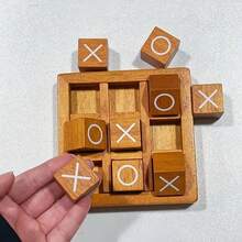 经典木制井字棋游戏套装 - 9 个棋子和 1 个底座，适合 14 岁及以上玩家，是家庭游戏之夜和家居装饰的完美之选 | 适用于咖啡桌、客厅、书桌 - 非常适合成人游戏之夜、派对游戏、农舍风格装饰 - 无需电池，绝佳的礼物创意，情人节礼物，咖啡桌游戏 | 经典棋盘游戏 | 木制游戏棋子，XOXO 棋盘游戏，互动游戏，非常适合旅行和休闲策略棋盘游戏。 - 彩色 - 查看 7