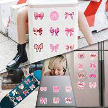 110 PIEZAS de calcomanías de lazos Coquette, calcomanías estéticas motivacionales para scrapbooking, diarios, laptops, paragolpes, skateboards, botellas de agua, computadoras, teléfonos, dibujos animados, cascos de seguridad, automóviles