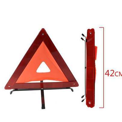 Triángulo de Seguridad para Vehículo 42/44CM|Compacto y plegable, fácil de usar|Material reflectante de alta visibilidad en condiciones nocturnas o climáticas adversas|Perfecto para viajes largos, emergencias en carretera y señalización temporal