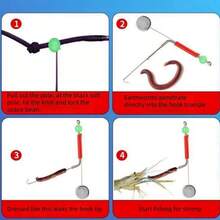 Fishing Tools > Fishing Line, Shrimp Hook, Shrimp Fishing Hook Line Set, Double Hook For River Shrimp, Grass Shrimp, Green Shrimp, Crawfish, Shrimp Fishing Equipment - Multicolor - View 5