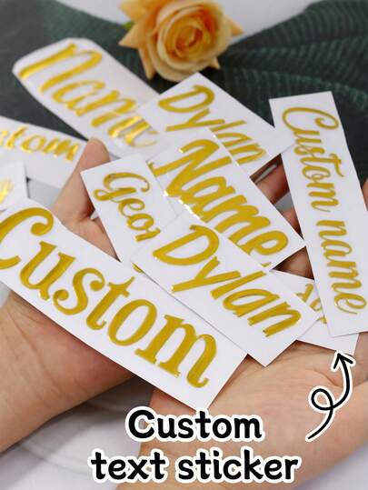 5/10/20 Piezas Pegatinas personalizadas con nombre, Pegatinas de etiqueta de cristal dorado personalizado, Pegatinas personalizadas para botellas de agua, Pegatinas de boda, Pegatinas de agradecimiento personalizables, Pegatinas de etiqueta comercial, Logotipos, Adecuado para decoración de cajas de regalo, portátiles, libros, platos, carteras, oro, Adecuado para negocios, damas de honor, regalos de cumpleaños, ceremonias de graduación, parejas, Día del Padre, Día de la Madre, Mujeres