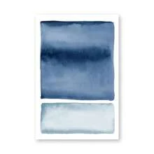 Pittura astratta ad acquerello blu indaco, stampe su tela d'arte da parete a tema oceano e , poster nordici per decorazione parete del soggiorno, con opzione cornice