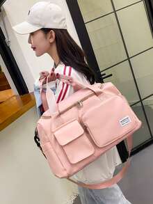 运动包健身包大容量短途轻便手提包旅行包运动健身包女士干湿分离斜挎包 - 粉色 - 查看 2