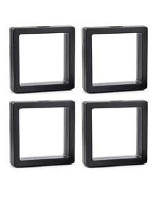 4/8/12 件浮动展示盒，3D 浮动框架展示架，透明 PE 珠宝收纳盒，适用于挑战币、AA 奖章标本、芯片、昆虫、植物标本、珠宝