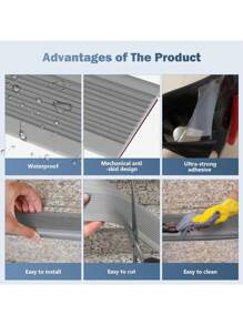 1 pieza Protector para borde de escalera de vinilo, con tacos de goma en forma de L y antideslizante autoadhesivo, para bordes de escaleras interiores y exteriores
