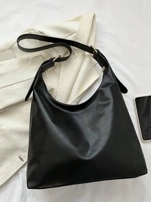 复古大容量柔软纯色PU材质女士单肩包，多功能斜挎包，手提包，大容量斜挎手提包，休闲工作包，新款时尚大容量女包