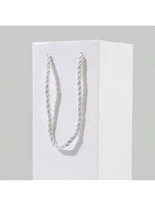 20pcs/Pack Paper Bags, Wine Gift Bags, Party Supplies Paper Bags, Thickened Cardboard Bottom, With Rope Handles, Single Bottle Wine Gift Bags, Size: 34.7cm*9.5cm*9cm, Christmas - White - View 5