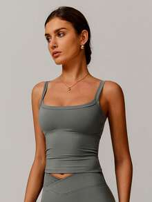 MASKERT Women's Vest, Sports Vest, Camisole Vest, High Elasticity Sports Vest, Home Commuting Vest, Skin Friendly And Comfortable - 燧石 - 查看 4