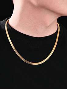 1 pieza Collar con colgante de acero inoxidable, diseño de eslabón de cuerda retorcida, tono dorado, gran regalo para amigos y familiares, para todas las estaciones