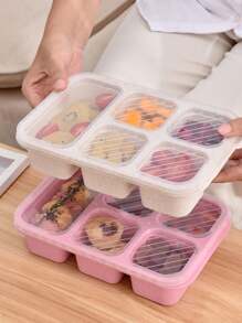 1pc Lunch Box, Portable 5-Compartment Food Sealed Container With Lid, Leak Proof Food Storage Box, For Back To School, Class, College, Office, Camping And Picnic, School Supplies, Kitchen Organizers And Storage, Kitchen Accessories