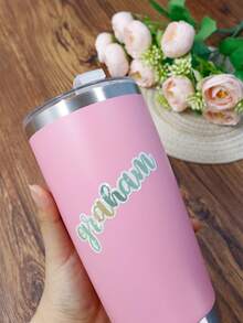 Custom Water Bottle Stickers, Customized Holographic Name Stickers, Personalized Name Tag Stickers, Customizable Party Gifts Name Stickers, Stickers With Stars, Notebooks, Computers, Room Decorations, School Custom Stickers, Gifts, Boys, Girls, Mothers, Sons, Daughters, Suitable For Mother's Day, Teacher's Day, Children's Day