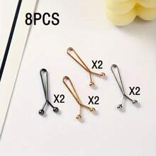 4/8/12pcs Invisible U-Shaped Waist Buckle Clip Waist Buckle Clip No Needle No Sewing Pants Waist Adjuster Pants Leg Fixer Sleeve Length Modification Fixed Buckle Curtain Fixer Clothes Length Modification Fixed Buckle Women'S Headscarf Silk Scarf Neck Clip Pin Y-Shaped Clip To Prevent Displacement Suitable For Daily Life Clothes Skirts Headscarves Various Uses