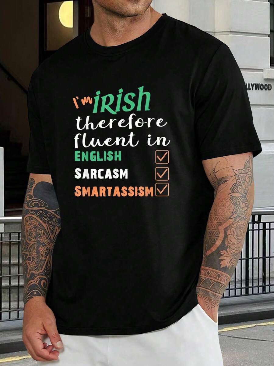 Camiseta divertida con sarcasmo irlandés - Regalo del día de San Patricio para hombres y mujeres - Camiseta irlandesa con orgullo descarado - Camiseta de manga corta para jóvenes - Negro - Ver 1
