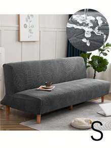 Waterproof Sofa Bed Covers Stretch Jacquard Without Armrest Couch Covers For Sofa Slipcovers Furniture Covers, Turquoise, 1pc