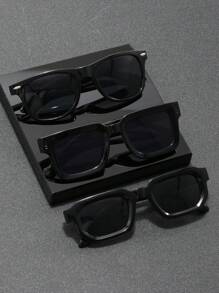 6pcs Unisex Combination Pack, 4pcs, 3pcs Set, 1pc Round Frame, 1pc Square Frame, 1pc Oversized Square Frame, Y2K Square Casual Retro Beach Fashion Sunglasses, Suitable For Daily Wear, All Seasons