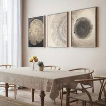 3 piezas de arte de lienzo con anillos de árbol rústicos enmarcados, impresiones de arte de pared con estética vintage minimalista y bohemia para decorar la sala de estar, el dormitorio y la oficina - un regalo perfecto