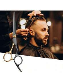 1pc Professional Haircut Scissors Set, Stainless Steel Hair Cutting Scissors, Black & Gold Combination, Back To School, Travel Holiday Essentials, Hair Accessories For Women, Slick Back Brush, Barber Accessories, Hair Dryer, Hair, Barber, Hair Tools, Hair Products,Hair Dryer,Hair, Accessories, Hair Products, Hair Tools, Hair Stuff, Hair Care, Curly Hair Brush, Barber, Barber Accessories, Hairdressing Equipment - Black - View 6