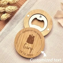 5pcs/10pcs/20pcs Custom Personalized Bamboo Round Bottle Opener, Bamboo Magnetic Fridge Bottle Opener, Customized Wedding Bottle Opener, Best Man Gift, Party Souvenir, Housewarming Gift, Multi-Functional, Ornamental, Reusable, Exquisite, Stylish, High-Quality, Colorful, Modern, Custom, Personalized, Unique, For Valentine's Day, For Mother's Day, For Birthdays, For Father's Day, For Graduation, For Weddings, For Housewarming, Wedding Essentials,Home & Living,Haunt Your Home,Souvenirs - Multicolor - View 1