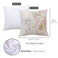 4pcs/Set Bohemian Line Rose Print Throw Pillow Covers, 17.7*17.7in (45*45cm), Single-Sided Printing, Polyester Cushion Covers For Sofa, Bed, Living Room, Bedroom, Car, Office, Hotel Decoration, Great Gift For Family And Friends, All-Season