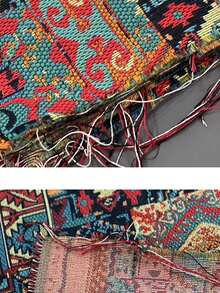 قطعة واحدة من الجاكار المزود بشرابة ، مناسب لزينة غرفة المعيشة والنوم وغرفة الطعام ، لمفرش الطاوله اليومي والأعياد - متعدد الألوان - مشاهدة 12