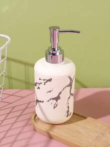 1/2PCS Plastic Refillable Pump Dispenser Marble Bottle With Loop, Press-On Lotion Pump For Shampoo, Conditioner, Body Wash - Lead-Free, Reusable Container, Washing Up Liquid, Hand Sanitizer Spray, Body Wash Liquid, Portable Accessories Storage