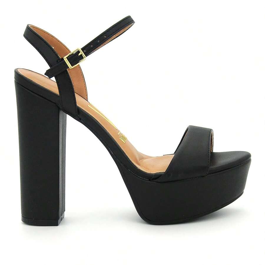 Vizzano 6282.455 Women's Casual Chunky High Heel Platform Sandal - Black - View 1