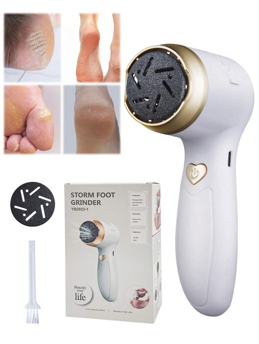 Electric Foot Grinder, Natural Foot Grinding Stone, Warm And Remove Dead Skin, Care For Foot Health, USB Charging Endurance, Waterproof And Dustproof, Whether Home Or Travel, Easy To Carry, Let You Show Beautiful Feet All The Time