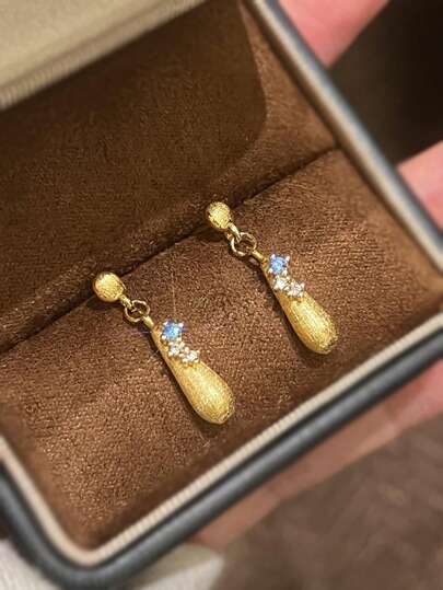 قطعة واحدة أقراط على الطراز الصيني القديم الراقي باللون الأزرق المحيطي، من الأكريليك الناعم للمرأة مناسب لليومي والأعياد والحفلات وهدايا المناسبات