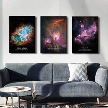 1 Pc Universe Space Poster Prints Veil Rosette Nebula Black Hole Galaxy Canvas Painting Modern Wall Art Pictures Bedroom Home Decor ,Wall Art With Frame