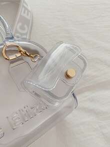 Conjunto de 2 bolsos de hombro ajustables transparentes de gelatina para playa, ideales para viajes, ir a la escuela, ir al trabajo, para empleados y para uso diario. - Multicolor - Ver 9