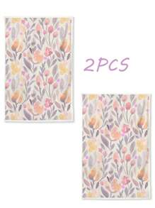2 Pcs Floral Pattern Kitchen Towels, Farmhouse Decor Dish Towels, Hand Towels, Tea Towels For Kitchen, Dining Room, Dining Table