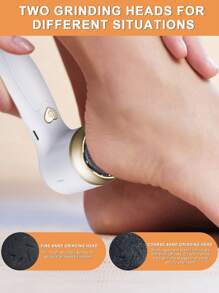 Electric Foot Grinder, Natural Foot Grinding Stone, Warm And Remove Dead Skin, Care For Foot Health, USB Charging Endurance, Waterproof And Dustproof, Whether Home Or Travel, Easy To Carry, Let You Show Beautiful Feet All The Time