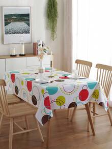 1 件 PVC + 无纺布圆形塑料桌布，经典简约风格，防水易清洁 - 彩色 - 查看 2