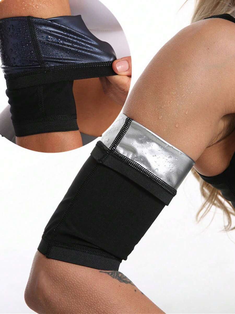 1 par, Nuevas prendas de modelado para mujer para primavera y verano, cubiertas para brazos propensas al sudor para deportes al aire libre, equipo de protección para fitness, mangas para brazo resistentes al sudor, tirantes reductores de brazo, adecuado para fitness, yoga y accesorios de gimnasio - Multicolor - Ver 1